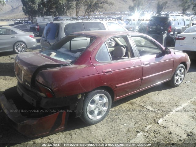 3N1CB51D23L704619 - 2003 NISSAN SENTRA XE/GXE MAROON photo 4