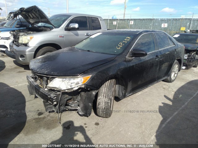 4T1BF1FK6DU668353 - 2013 TOYOTA CAMRY L/SE/LE/XLE BLACK photo 2