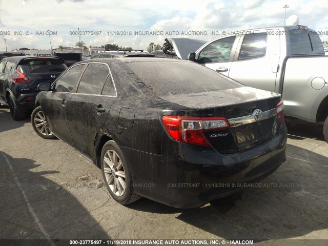 4T1BF1FK6DU668353 - 2013 TOYOTA CAMRY L/SE/LE/XLE BLACK photo 3