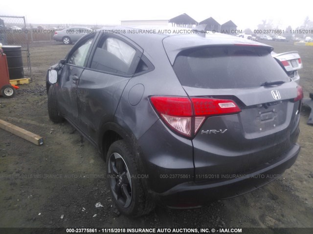 3CZRU6H5XJM708425 - 2018 HONDA HR-V EX GRAY photo 3