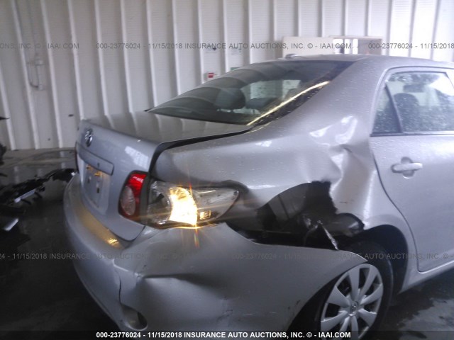 1NXBU4EE4AZ306794 - 2010 TOYOTA COROLLA S/LE/XLE SILVER photo 6