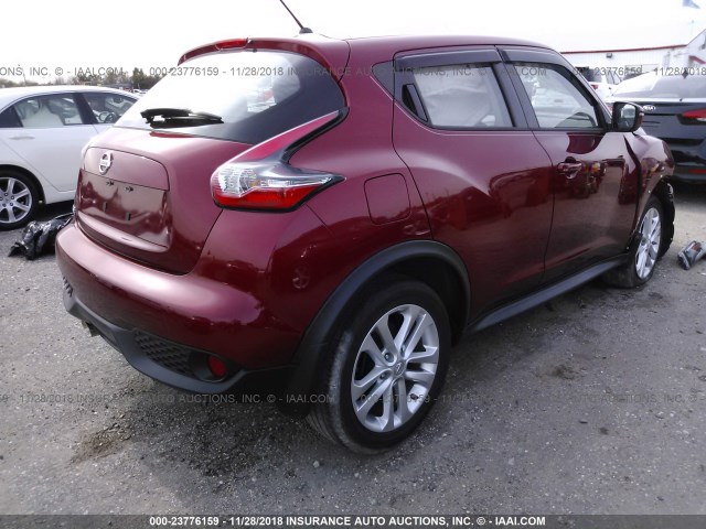 JN8AF5MR2FT501928 - 2015 NISSAN JUKE S/SV/SL/NISMO BURGUNDY photo 4