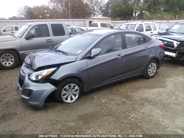 KMHCT4AE6HU200614 - 2017 HYUNDAI ACCENT SE GRAY photo 2