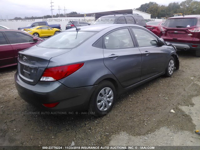 KMHCT4AE6HU200614 - 2017 HYUNDAI ACCENT SE GRAY photo 4