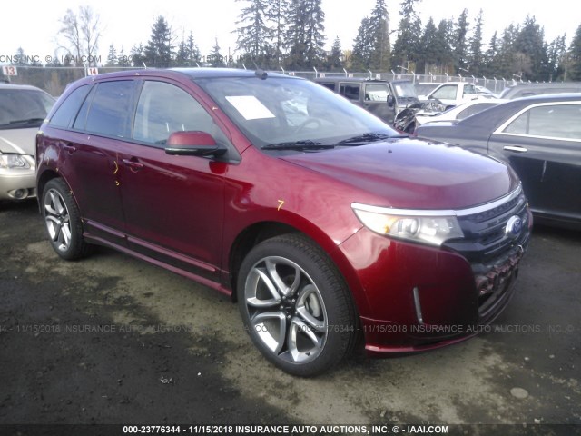 2FMDK4AK8DBC12941 - 2013 FORD EDGE SPORT RED photo 1