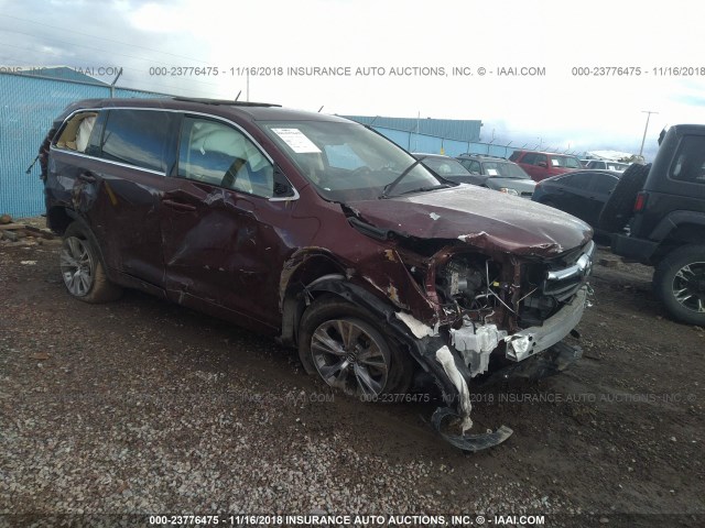 5TDZKRFH3GS158956 - 2016 TOYOTA HIGHLANDER LE/LE PLUS MAROON photo 1