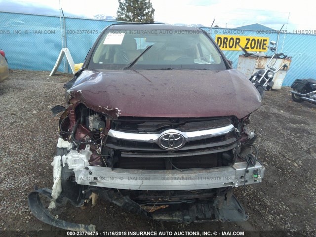 5TDZKRFH3GS158956 - 2016 TOYOTA HIGHLANDER LE/LE PLUS MAROON photo 6