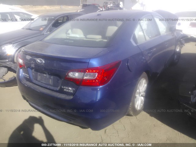 4S3BNAC67F3008667 - 2015 SUBARU LEGACY 2.5I PREMIUM BLUE photo 4