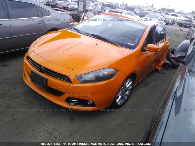 1C3CDFBA4DD338420 - 2013 DODGE DART SXT ORANGE photo 2