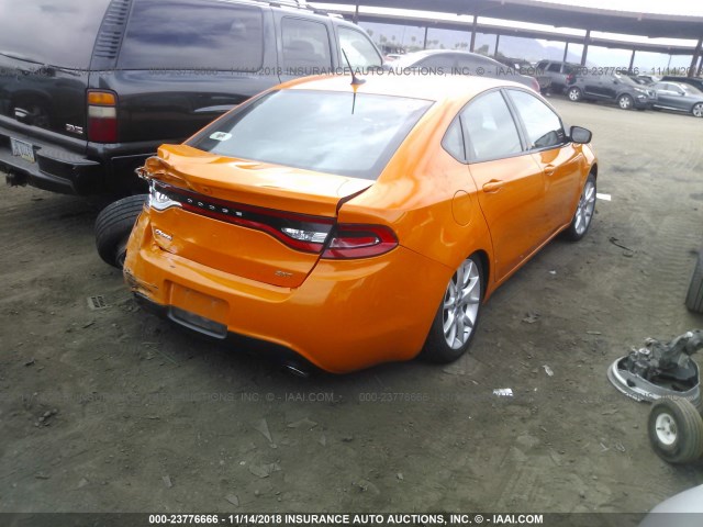 1C3CDFBA4DD338420 - 2013 DODGE DART SXT ORANGE photo 4