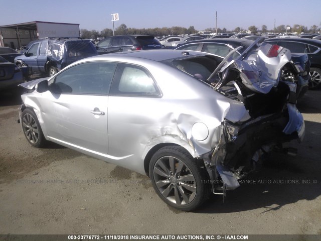 KNAFW6A36B5364205 - 2011 KIA FORTE SX SILVER photo 3