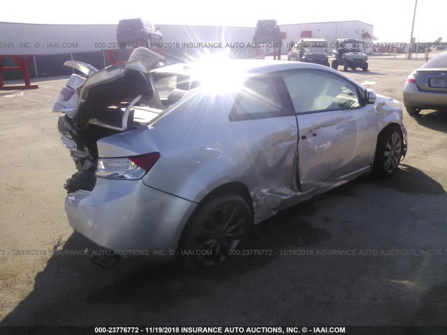 KNAFW6A36B5364205 - 2011 KIA FORTE SX SILVER photo 4