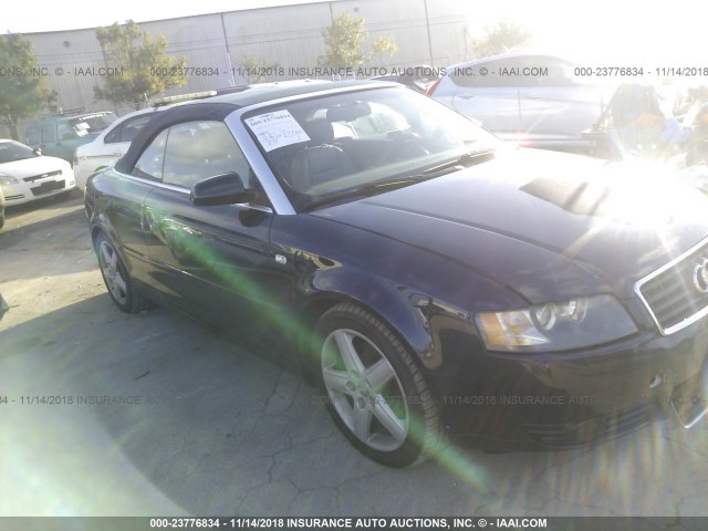 WAUAC48H05K007598 - 2005 AUDI A4 1.8 CABRIOLET BLUE photo 1