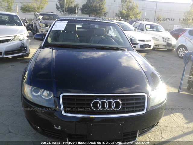 WAUAC48H05K007598 - 2005 AUDI A4 1.8 CABRIOLET BLUE photo 6