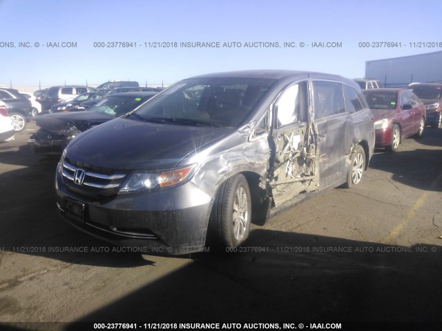 5FNRL5H63EB096982 - 2014 HONDA ODYSSEY EXL GRAY photo 2