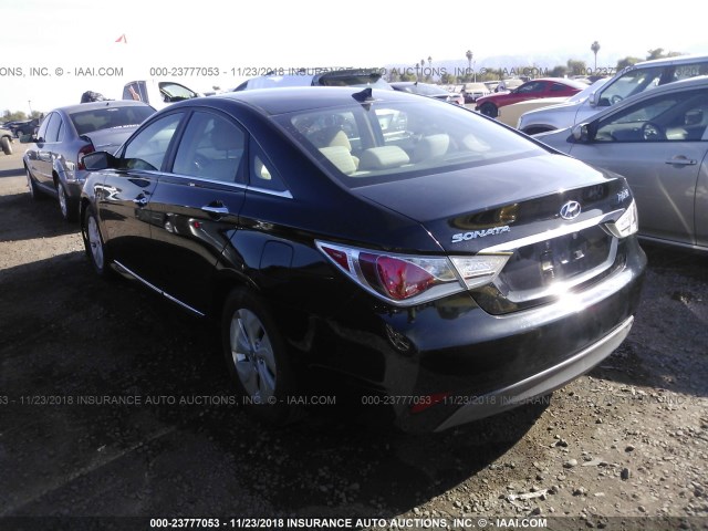 KMHEC4A4XDA071224 - 2013 HYUNDAI SONATA HYBRID BLACK photo 3