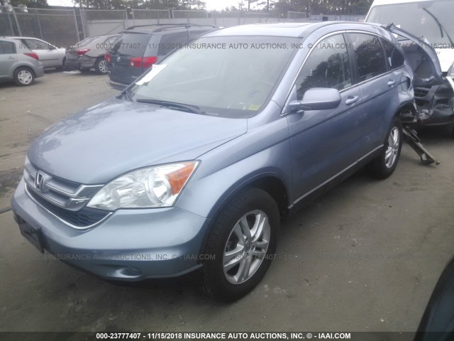 5J6RE4H78BL098918 - 2011 HONDA CR-V EXL BLUE photo 2