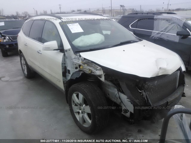 1GNKVLED5CJ115884 - 2012 CHEVROLET TRAVERSE LTZ WHITE photo 1