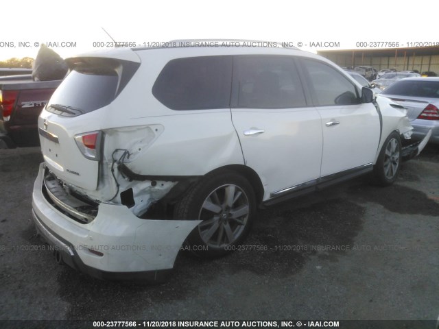 5N1AR2MN4DC652731 - 2013 NISSAN PATHFINDER S/SV/SL/PLATINUM WHITE photo 4