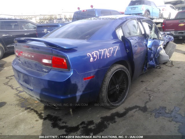 2C3CDXCT5CH282043 - 2012 DODGE CHARGER R/T BLUE photo 4