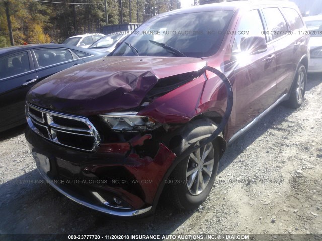 1C4RDHDG6EC975061 - 2014 DODGE DURANGO LIMITED RED photo 2