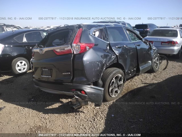 7FARW1H95HE022558 - 2017 HONDA CR-V TOURING GRAY photo 4