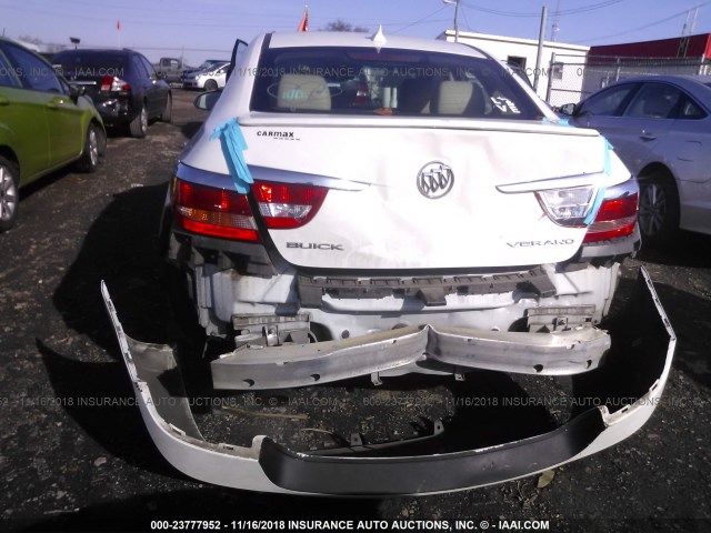 1G4PP5SK7C4168328 - 2012 BUICK VERANO WHITE photo 6