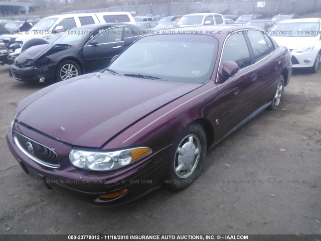 1G4HR54K9YU208055 - 2000 BUICK LESABRE LIMITED MAROON photo 2