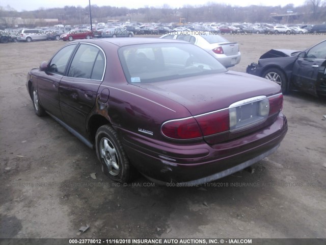 1G4HR54K9YU208055 - 2000 BUICK LESABRE LIMITED MAROON photo 3