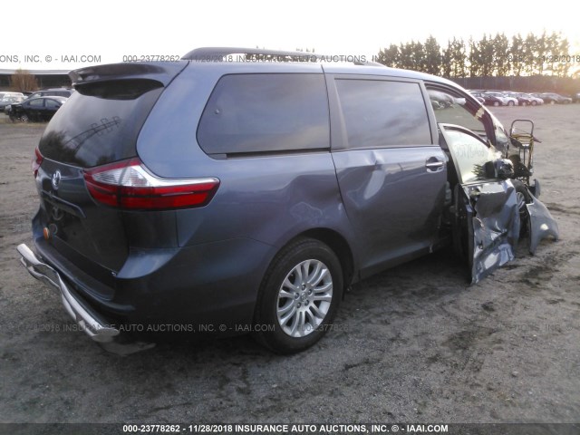 5TDYZ3DCXHS868269 - 2017 TOYOTA SIENNA XLE/LIMITED BLUE photo 4