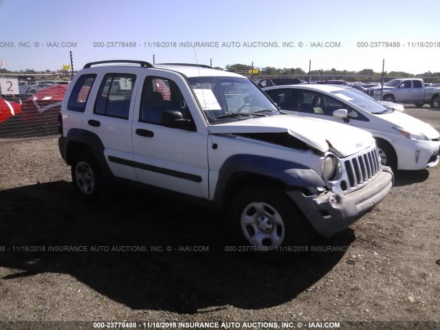 1J4GK48K87W644174 - 2007 JEEP LIBERTY SPORT WHITE photo 1