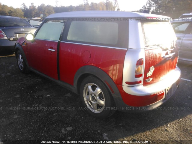 WMWML33519TP98213 - 2009 MINI COOPER CLUBMAN RED photo 3