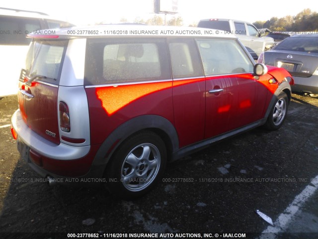 WMWML33519TP98213 - 2009 MINI COOPER CLUBMAN RED photo 4