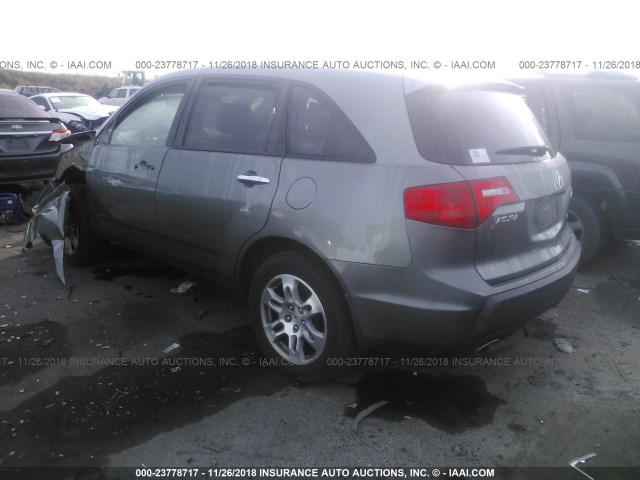 2HNYD28699H505825 - 2009 ACURA MDX TECHNOLOGY GRAY photo 3