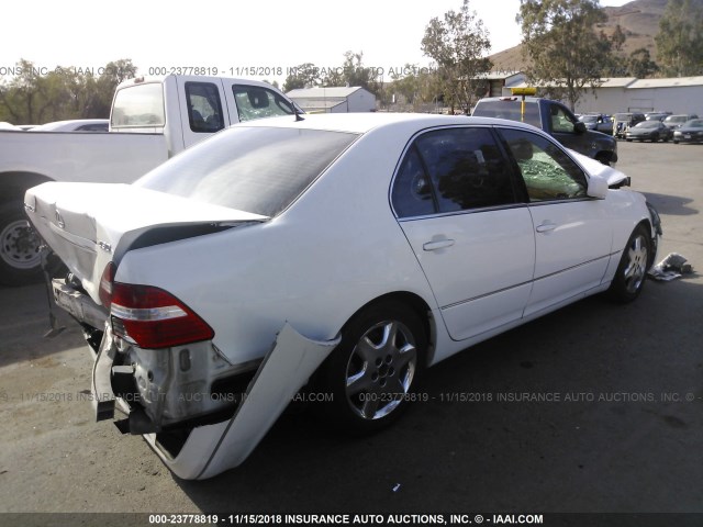 JTHBN36F040146202 - 2004 LEXUS LS 430 WHITE photo 4