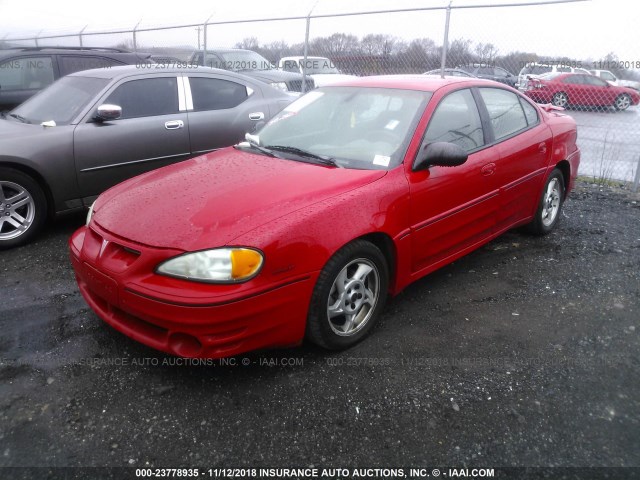 1G2NW52E52C260393 - 2002 PONTIAC GRAND AM GT RED photo 2