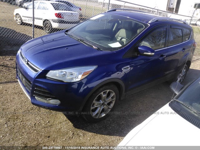 1FMCU9J93FUC14593 - 2015 FORD ESCAPE TITANIUM BLUE photo 2