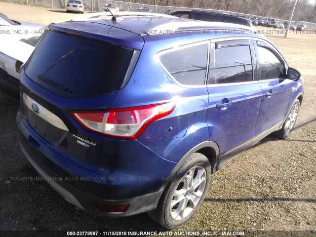 1FMCU9J93FUC14593 - 2015 FORD ESCAPE TITANIUM BLUE photo 4