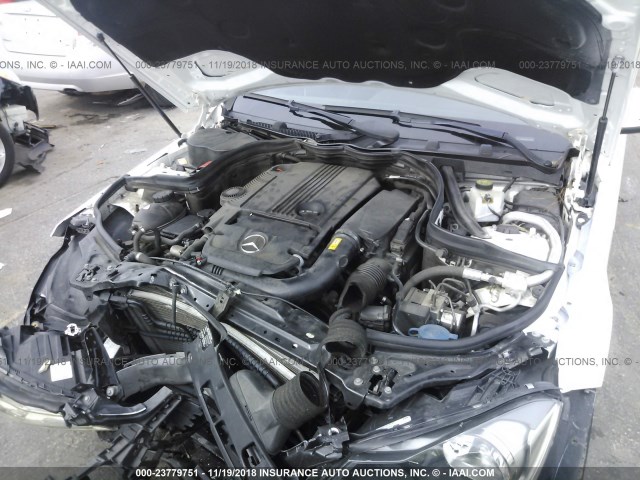 WDDGJ4HB7DF995488 - 2013 MERCEDES-BENZ C 250 WHITE photo 10