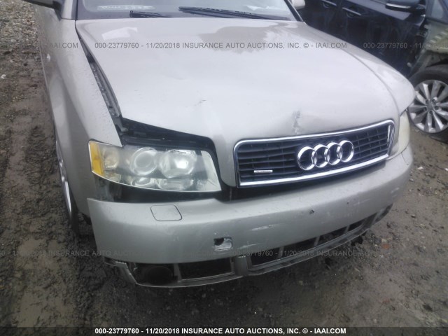 WAULC68E13A103785 - 2003 AUDI A4 1.8T QUATTRO GRAY photo 6