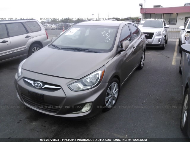 KMHCU4AE1CU075933 - 2012 HYUNDAI ACCENT GLS/GS/SE BROWN photo 2