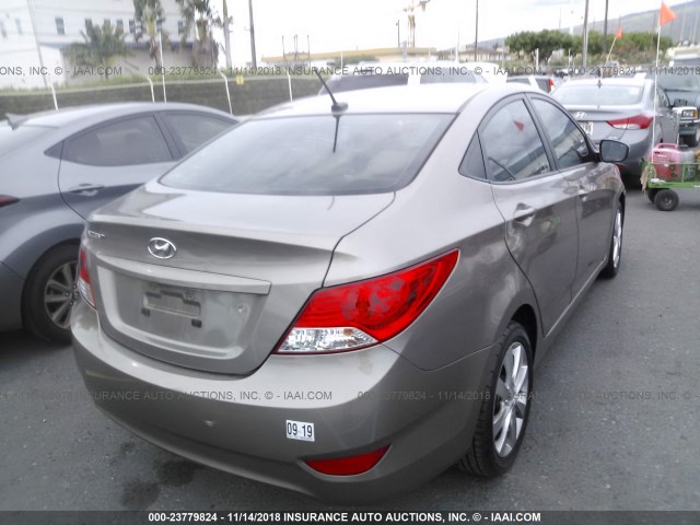 KMHCU4AE1CU075933 - 2012 HYUNDAI ACCENT GLS/GS/SE BROWN photo 4