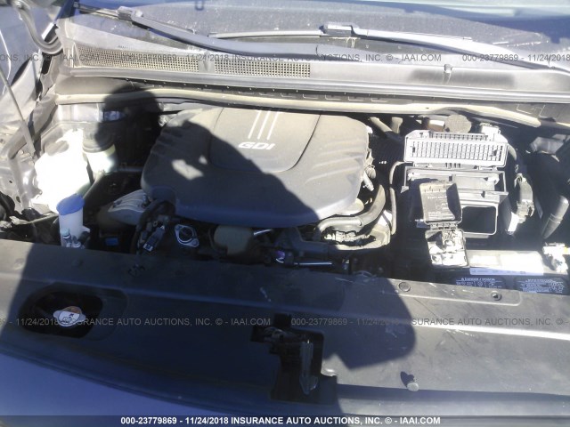 KNDMB5C19F6065884 - 2015 KIA SEDONA LX GRAY photo 10