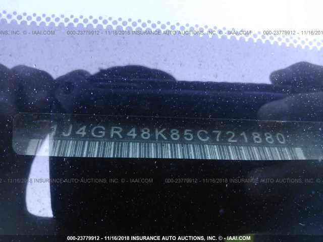 1J4GR48K85C721880 - 2005 JEEP GRAND CHEROKEE LAREDO/COLUMBIA/FREEDOM 黑色 照片 9