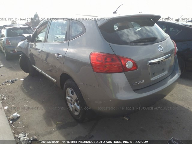 JN8AS5MT6CW282294 - 2012 NISSAN ROGUE S/SV GRAY photo 3