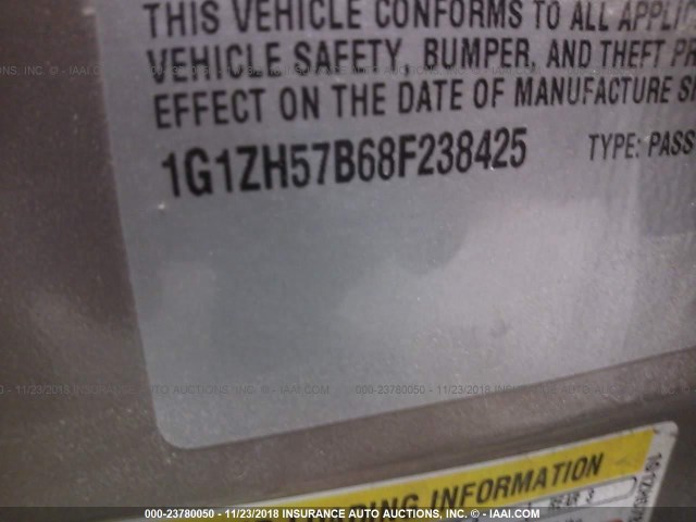 1G1ZH57B68F238425 - 2008 CHEVROLET MALIBU 1LT BROWN photo 9