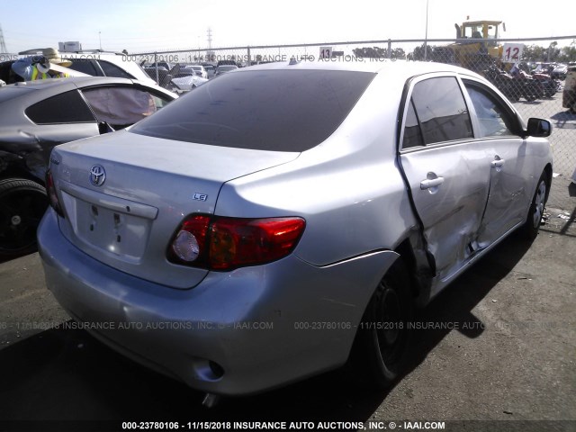 1NXBU4EE4AZ170862 - 2010 TOYOTA COROLLA S/LE/XLE SILVER photo 4