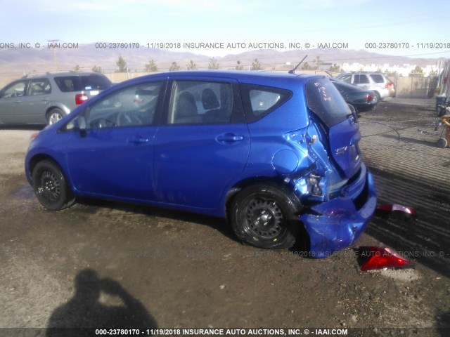 3N1CE2CP8FL437293 - 2015 NISSAN VERSA NOTE S/S PLUS/SV/SL/SR BLUE photo 3