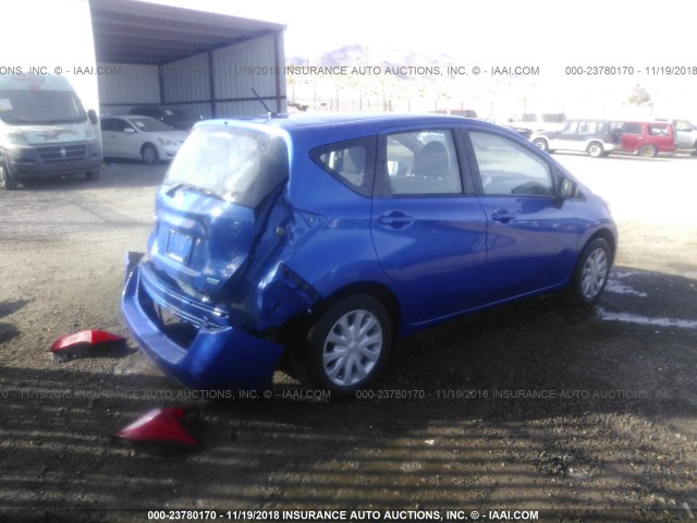 3N1CE2CP8FL437293 - 2015 NISSAN VERSA NOTE S/S PLUS/SV/SL/SR BLUE photo 4