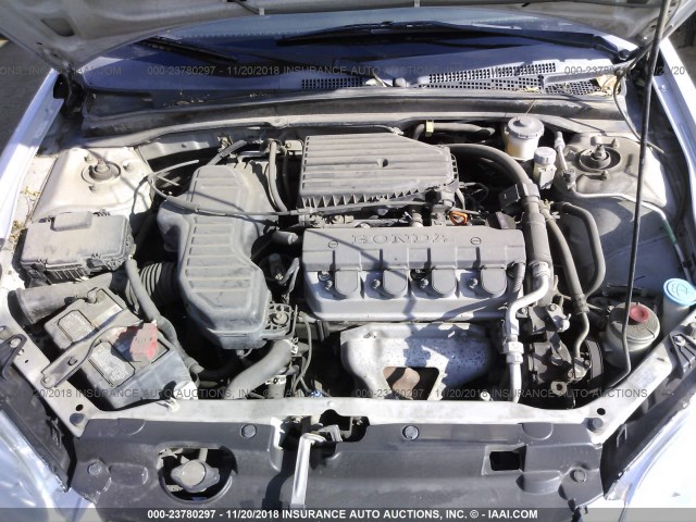 1HGEM21115L017460 - 2005 HONDA CIVIC DX VP SILVER photo 10